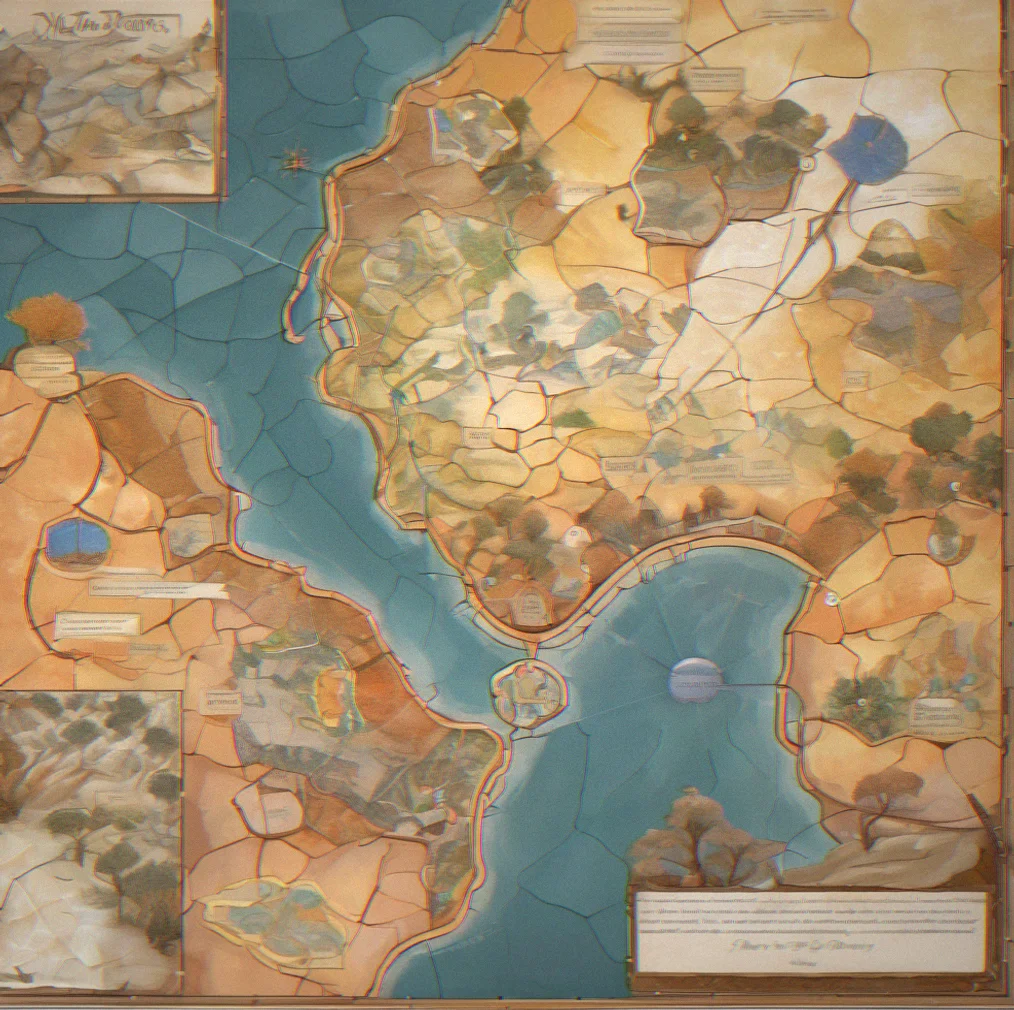 Map view showing all five regions with highlighted pathways and multiple entry points between interconnected areas