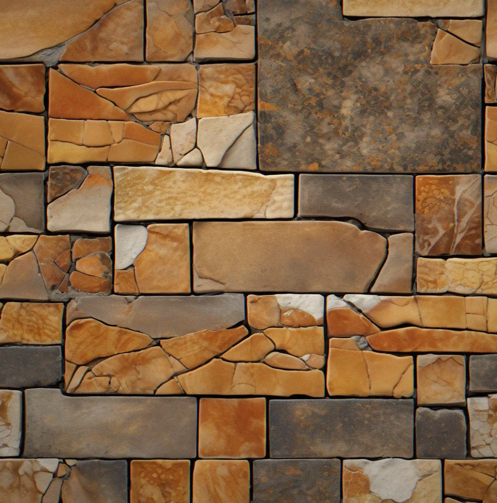 Detail shot of a single weathered tile fragment showing surface texture and subtle color gradation
