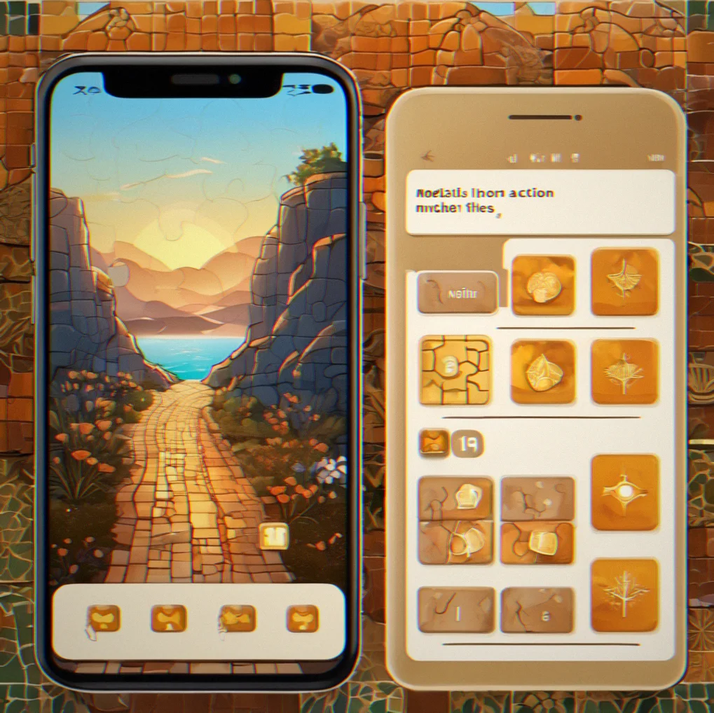 Mobile phone screen displaying puzzle progress with no notification badges or countdown timers visible